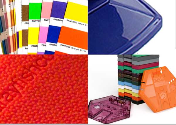 Available polymers, textures, color and finishing options